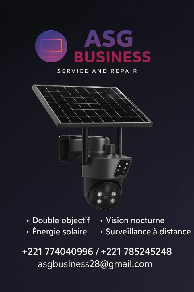 Caméra de Surveillance à Double Objectif solaire